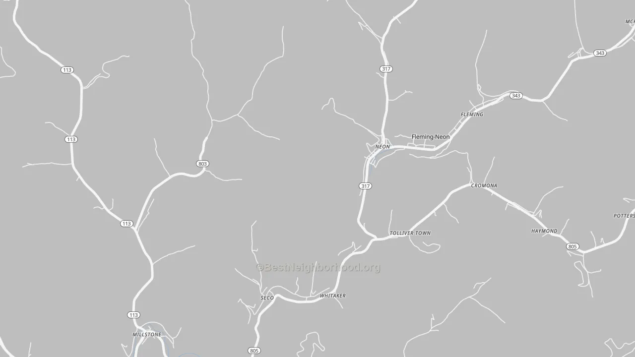 Transit Grade map of Neon, KY