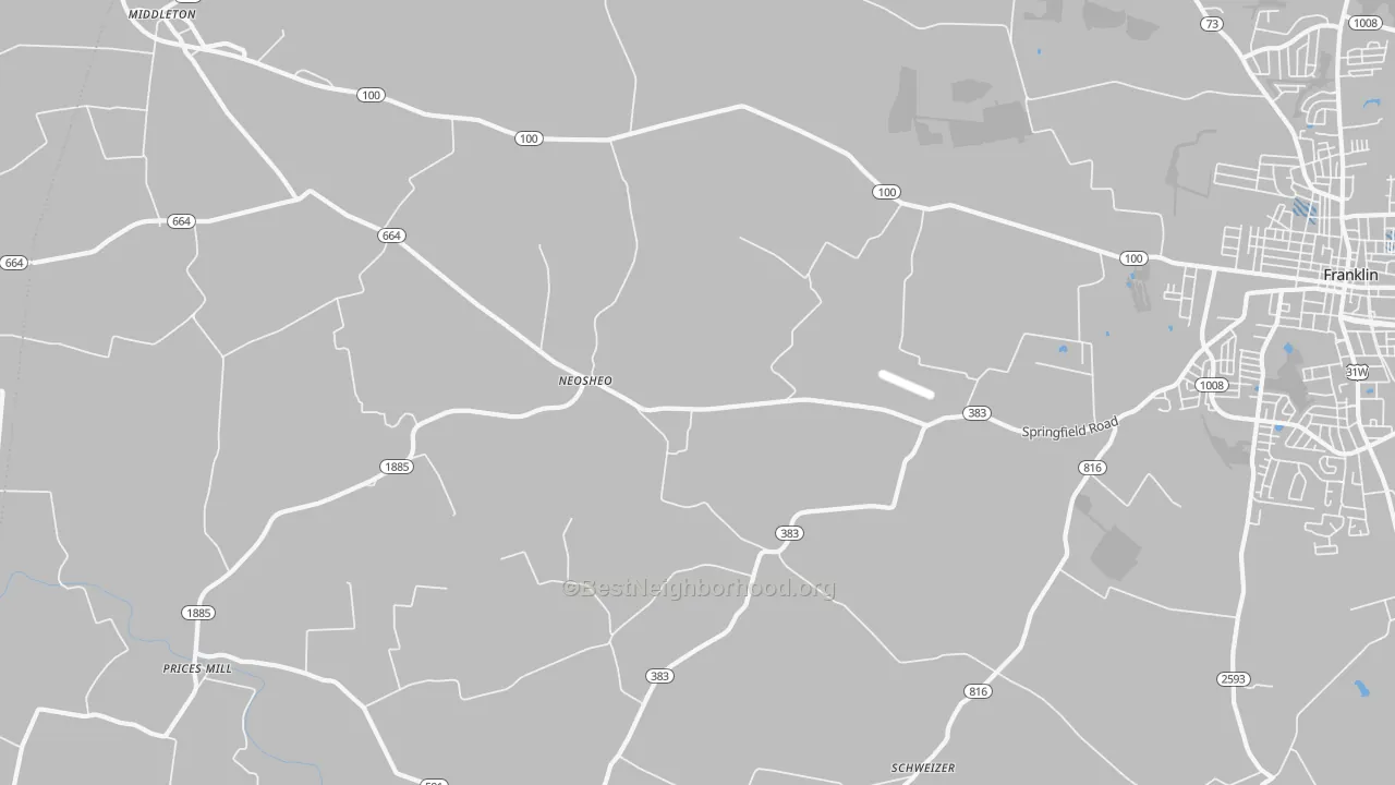 Transit Grade map of Neosheo, KY