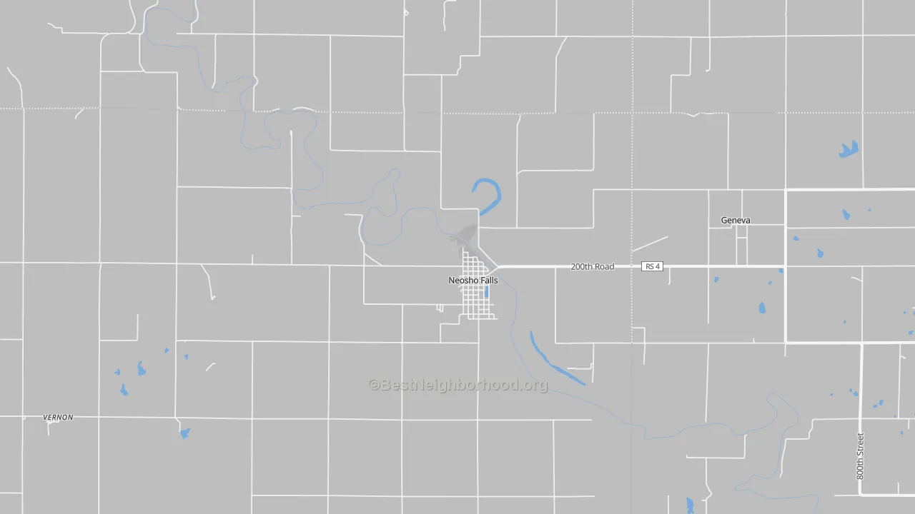 Transit Grade map of Neosho Falls, KS