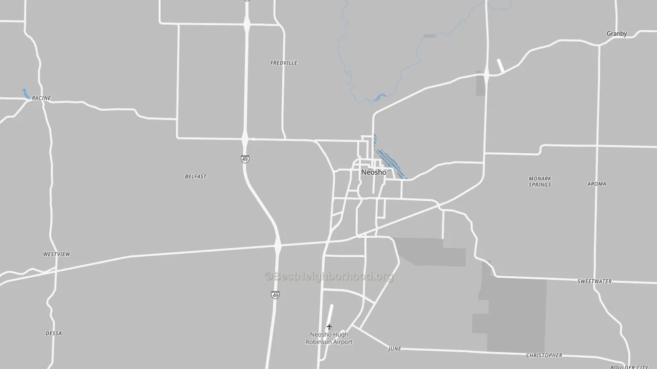 Transit Grade map of Neosho, MO