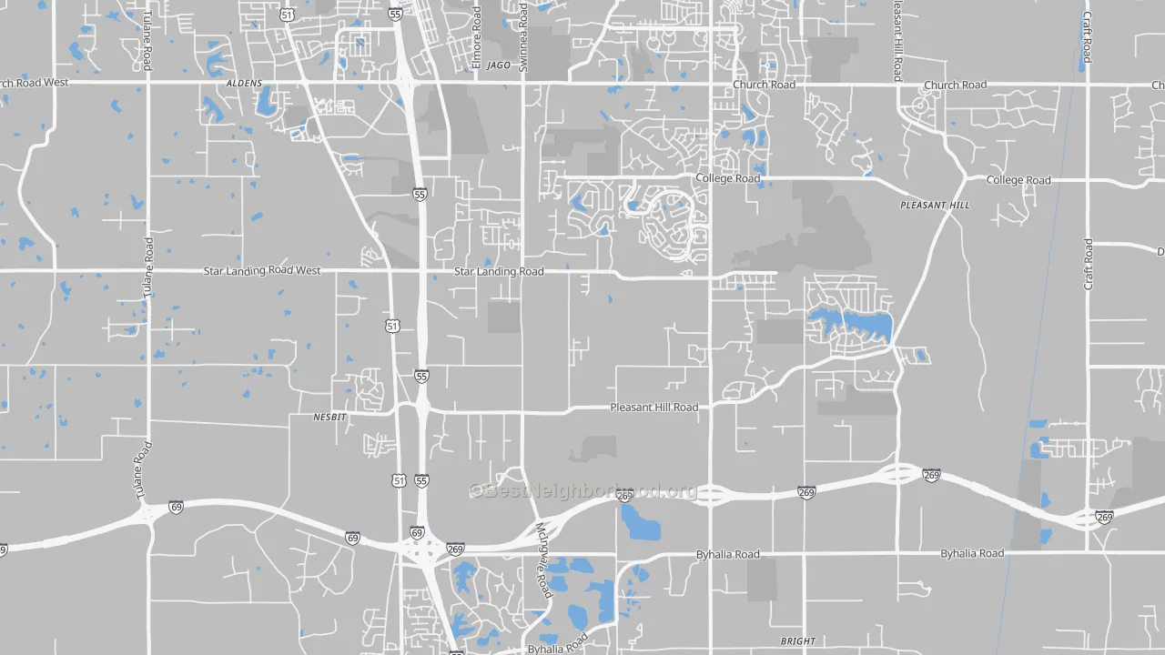 Transit Grade map of Nesbit, MS