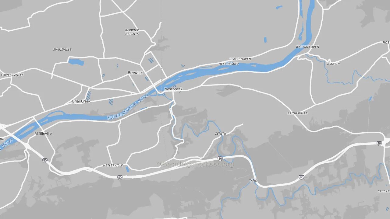 Transit Grade map of Nescopeck, PA