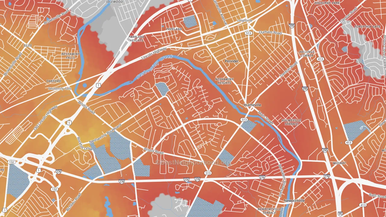Transit Grade map of Neshaminy Valley, Bensalem, PA