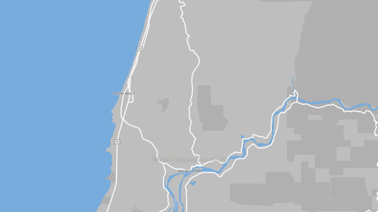 Transit Grade map of Nesika Beach, OR