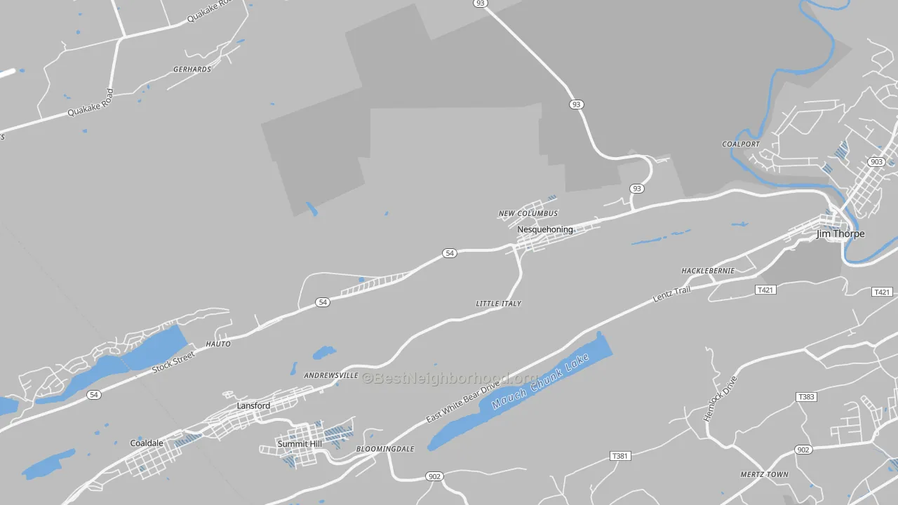 Transit Grade map of Nesquehoning, PA