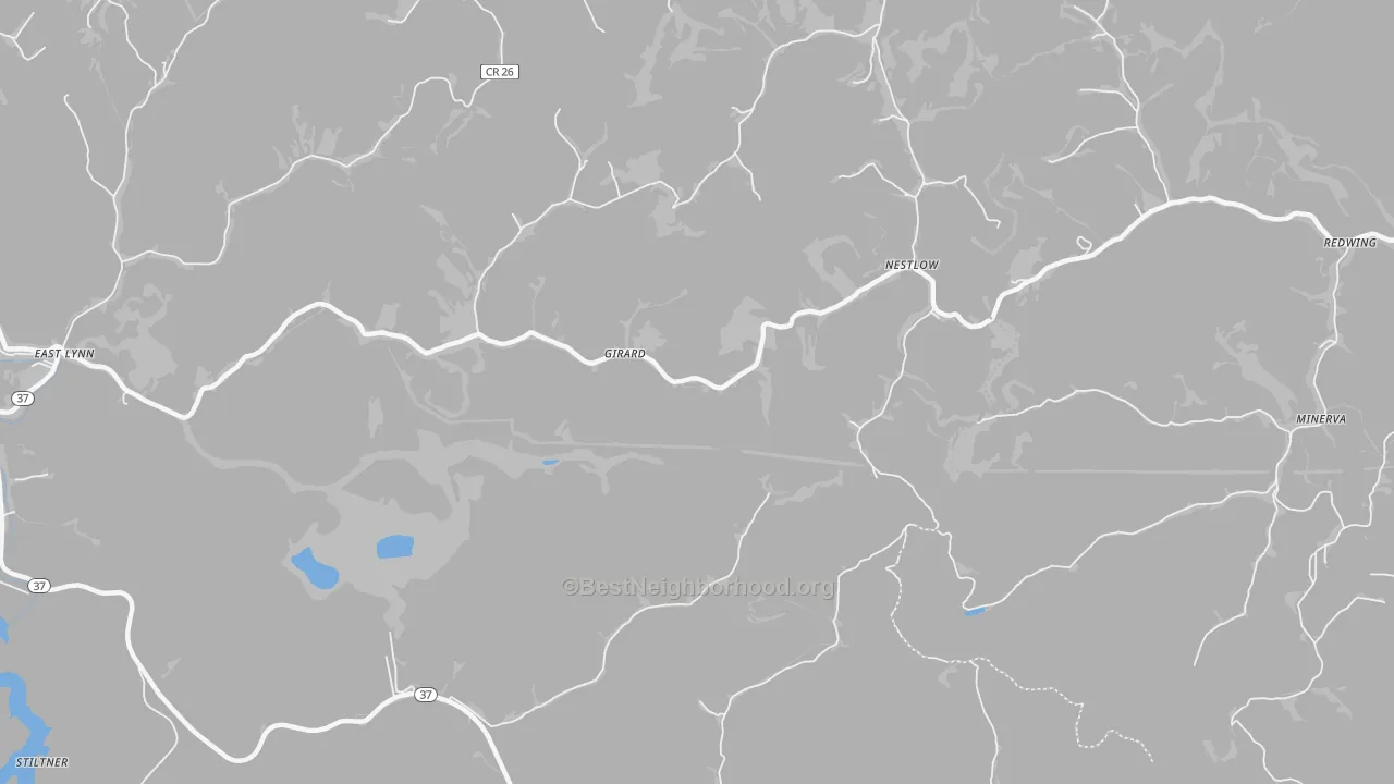 Transit Grade map of Nestlow, WV