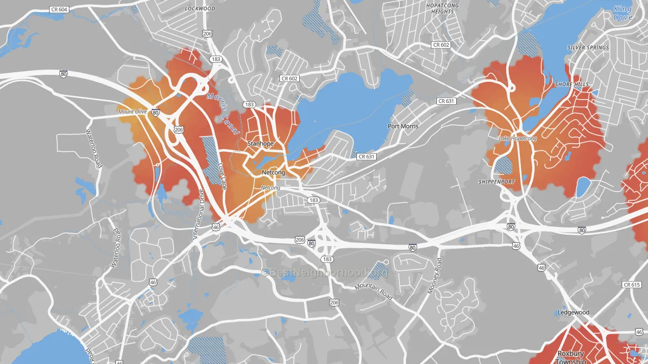 Transit Grade map of Netcong, NJ