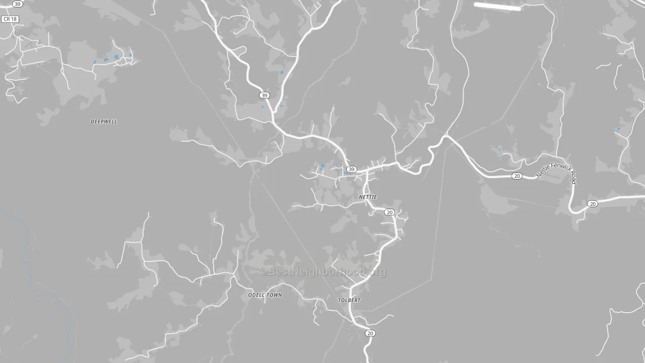 Transit Grade map of Nettie, WV