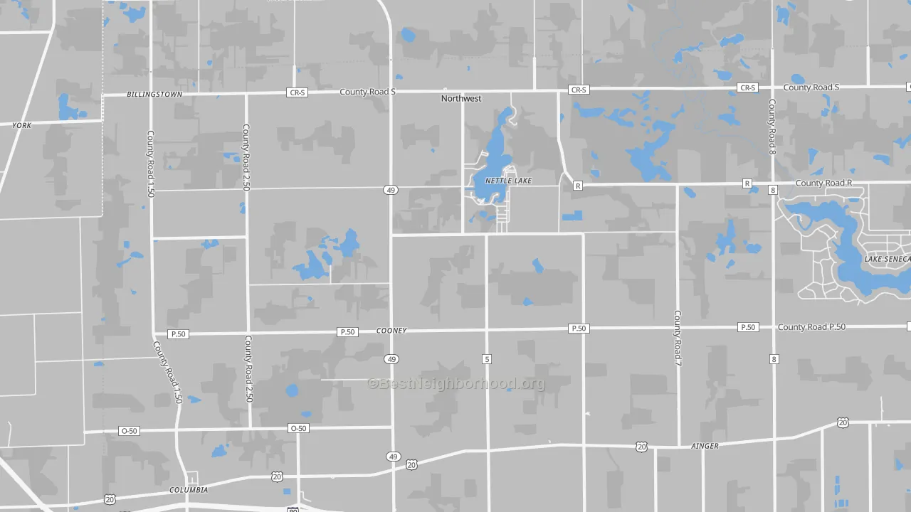 Transit Grade map of Nettle Lake, OH
