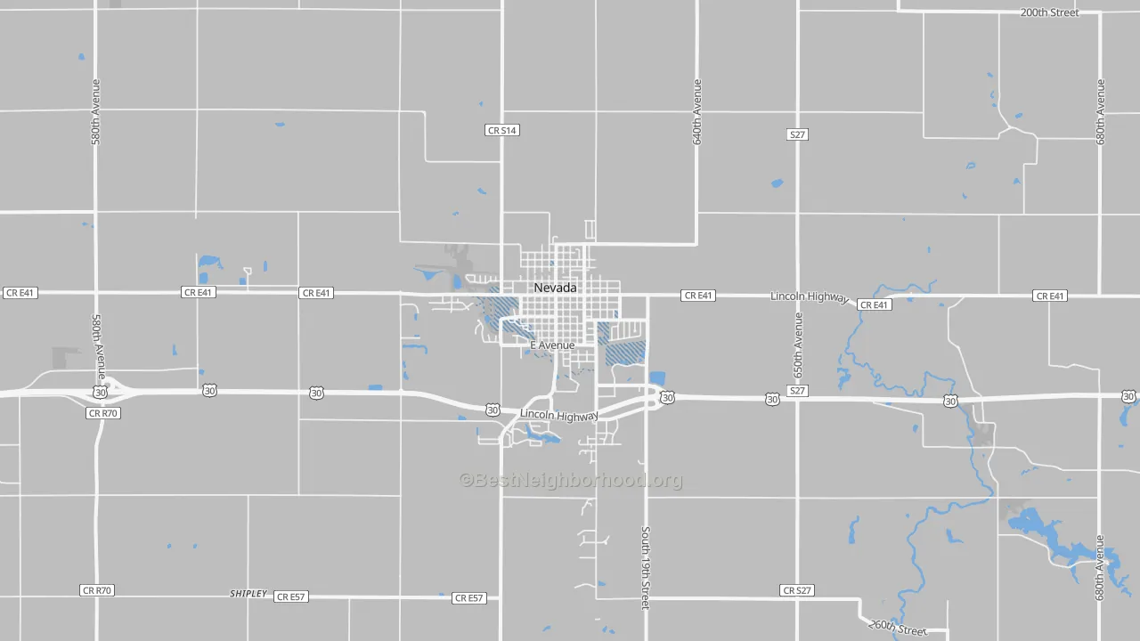 Transit Grade map of Nevada, IA