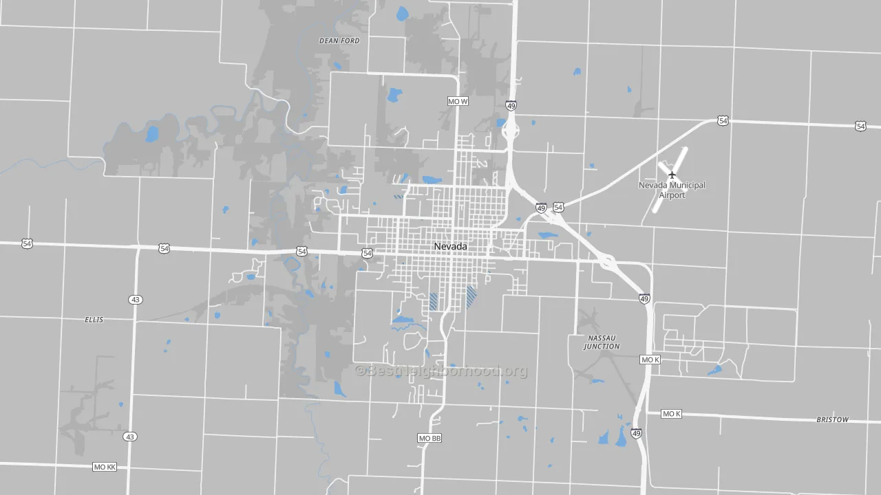 Transit Grade map of Nevada, MO