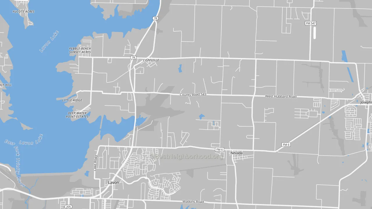 Transit Grade map of Nevada, TX