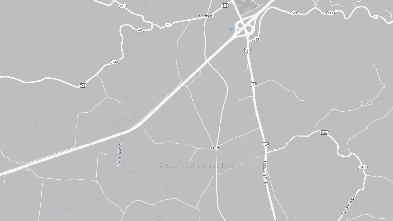 Transit Grade map of Nevin, KY