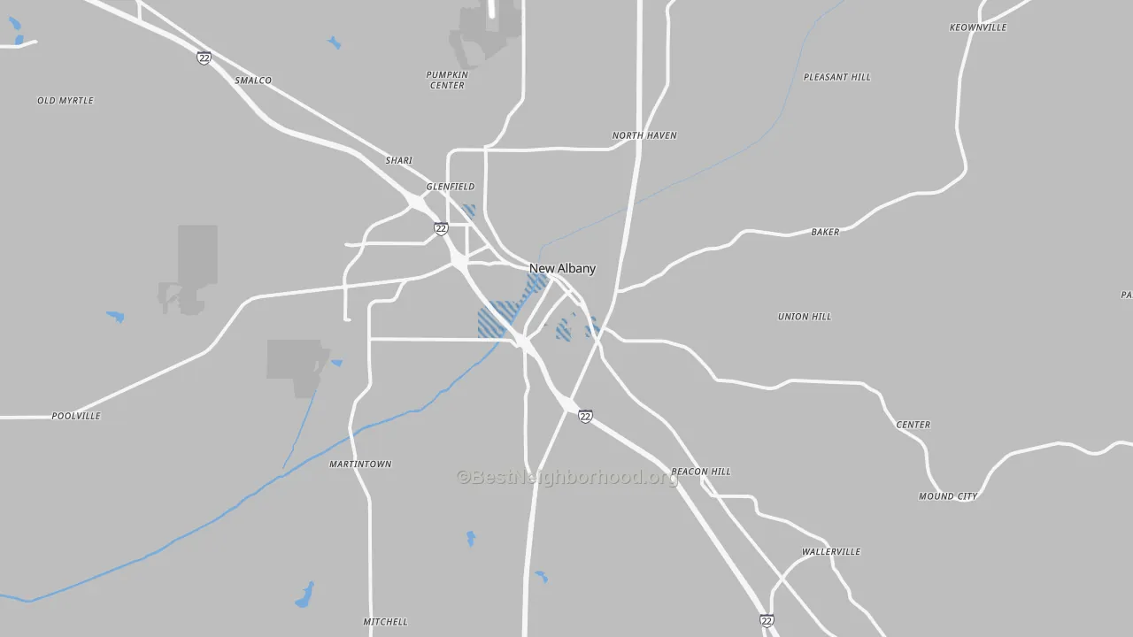 Transit Grade map of New Albany, MS