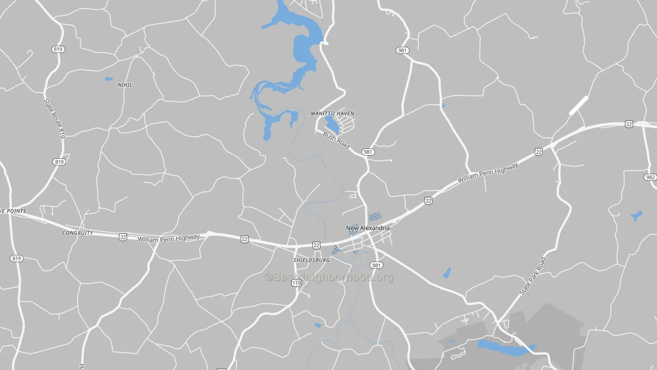 Transit Grade map of New Alexandria, PA