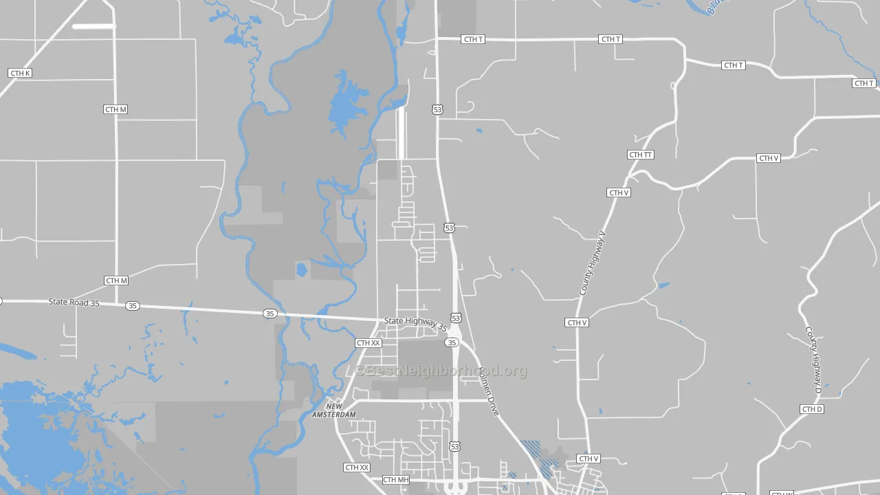 Transit Grade map of New Amsterdam, WI