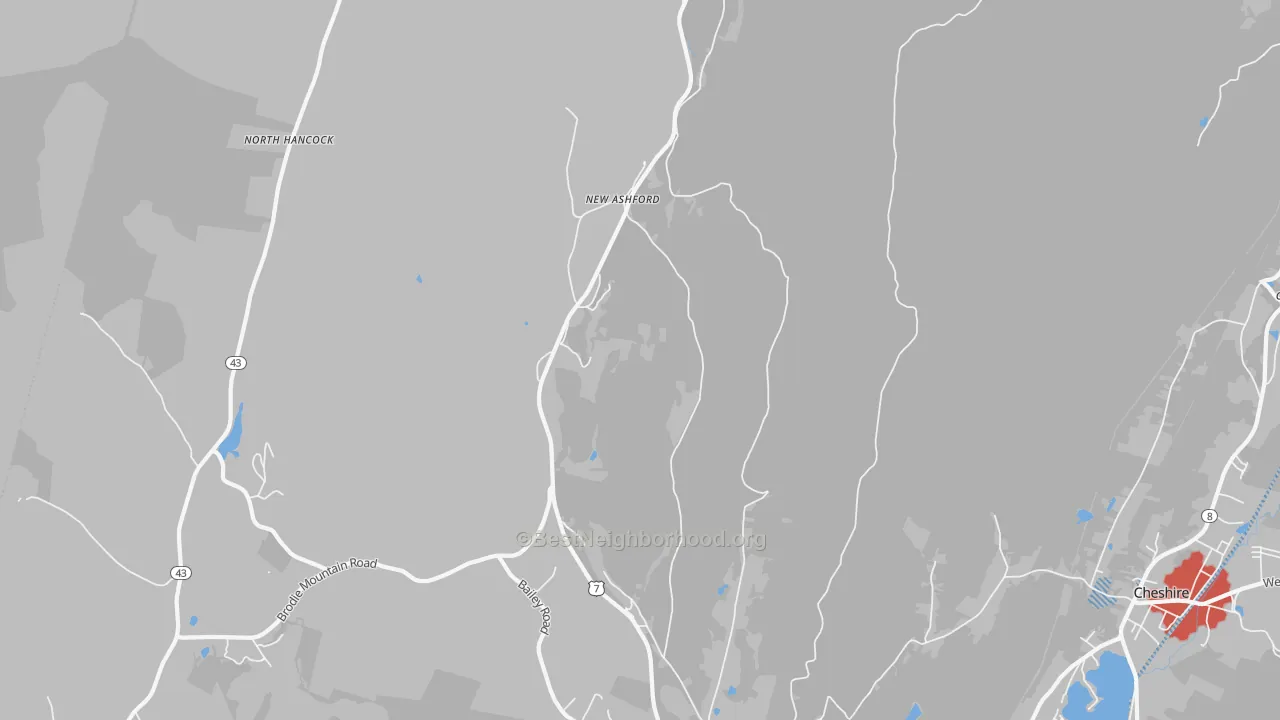 Transit Grade map of New Ashford, MA
