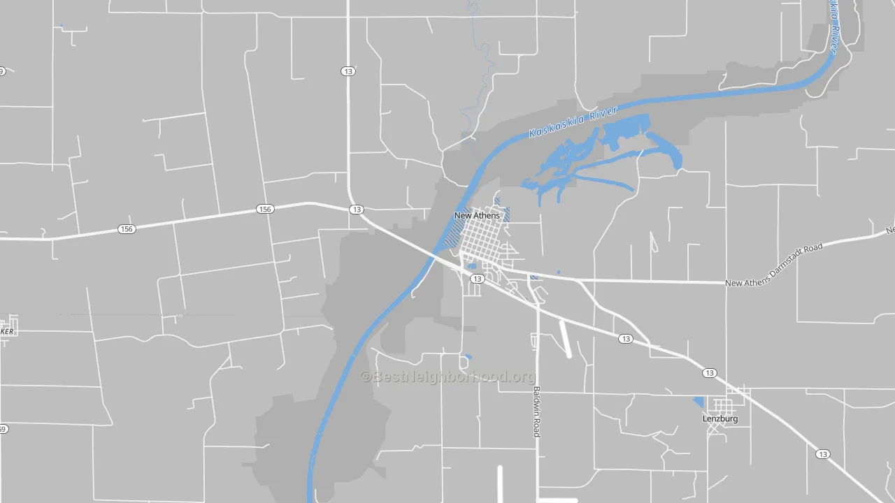 Transit Grade map of New Athens, IL