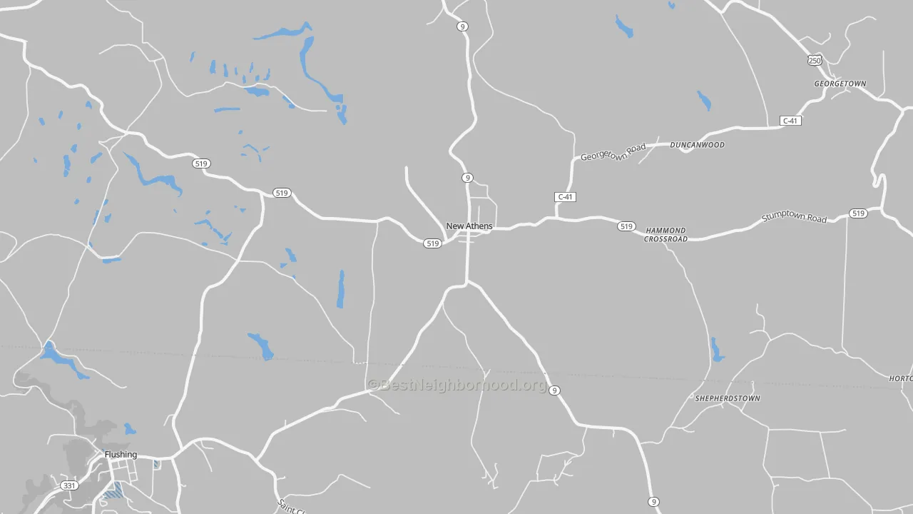Transit Grade map of New Athens, OH