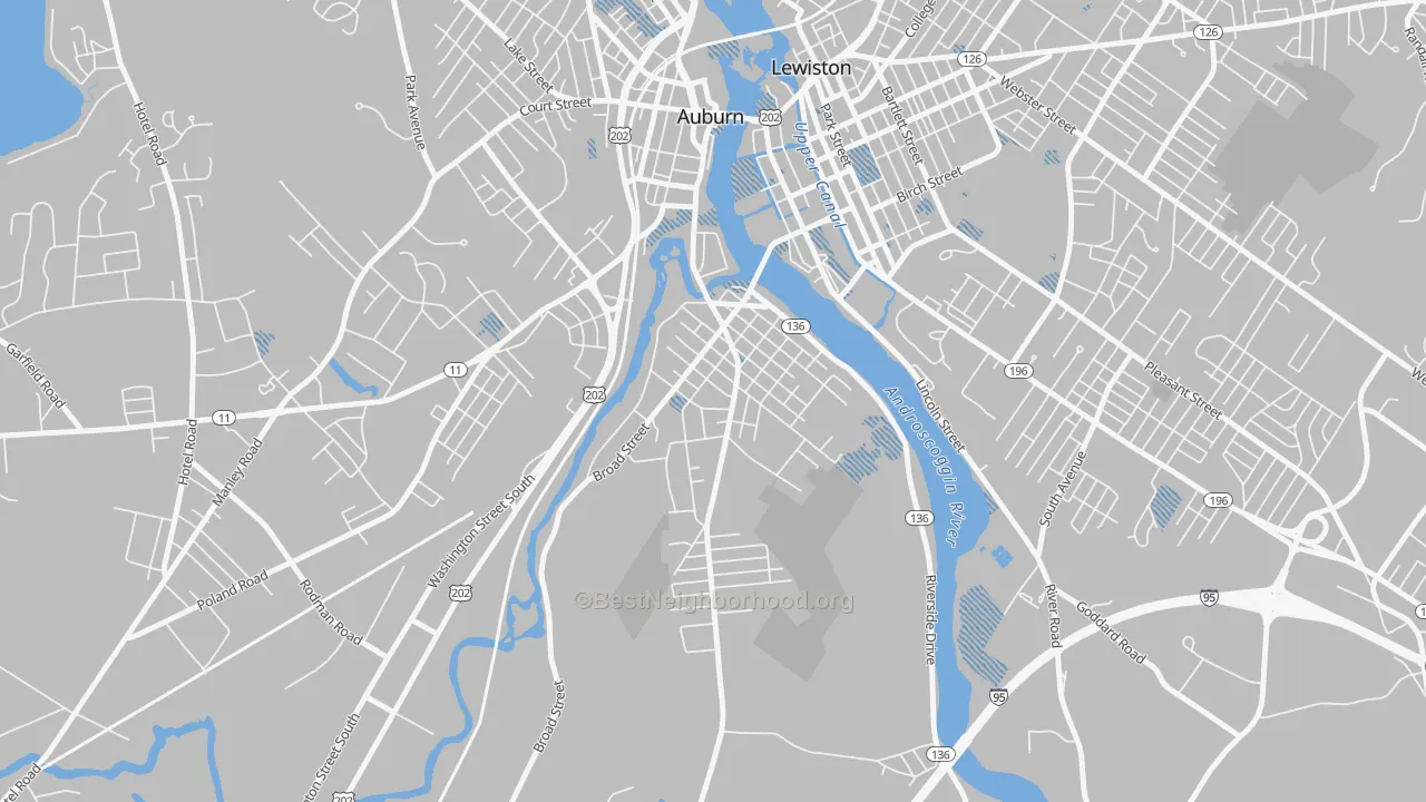 Transit Grade map of New Auburn, Auburn, ME