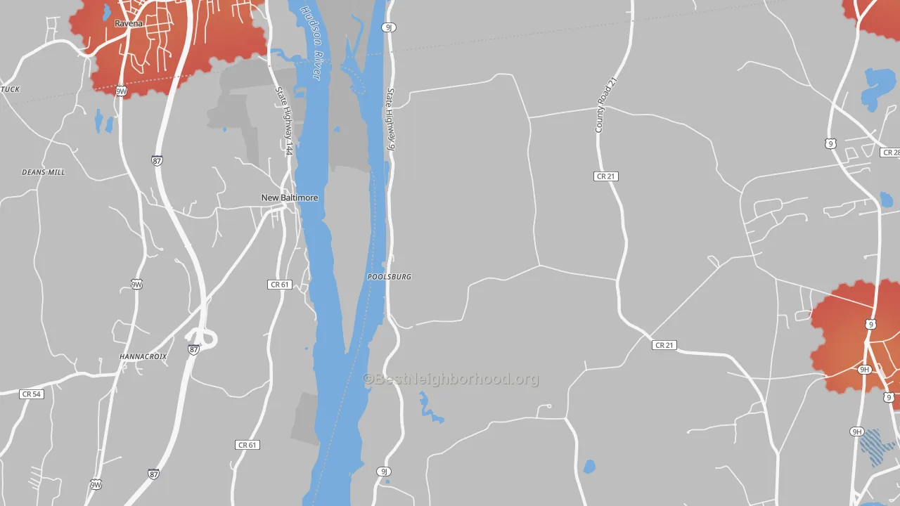 Transit Grade map of New Baltimore, NY
