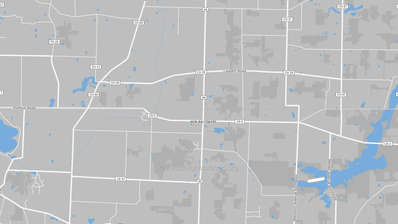 Transit Grade map of New Baltimore, OH
