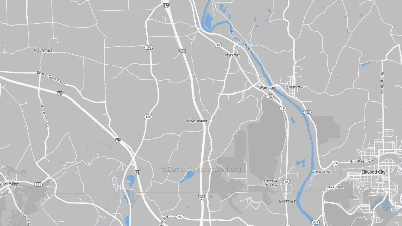 Transit Grade map of New Beaver, PA