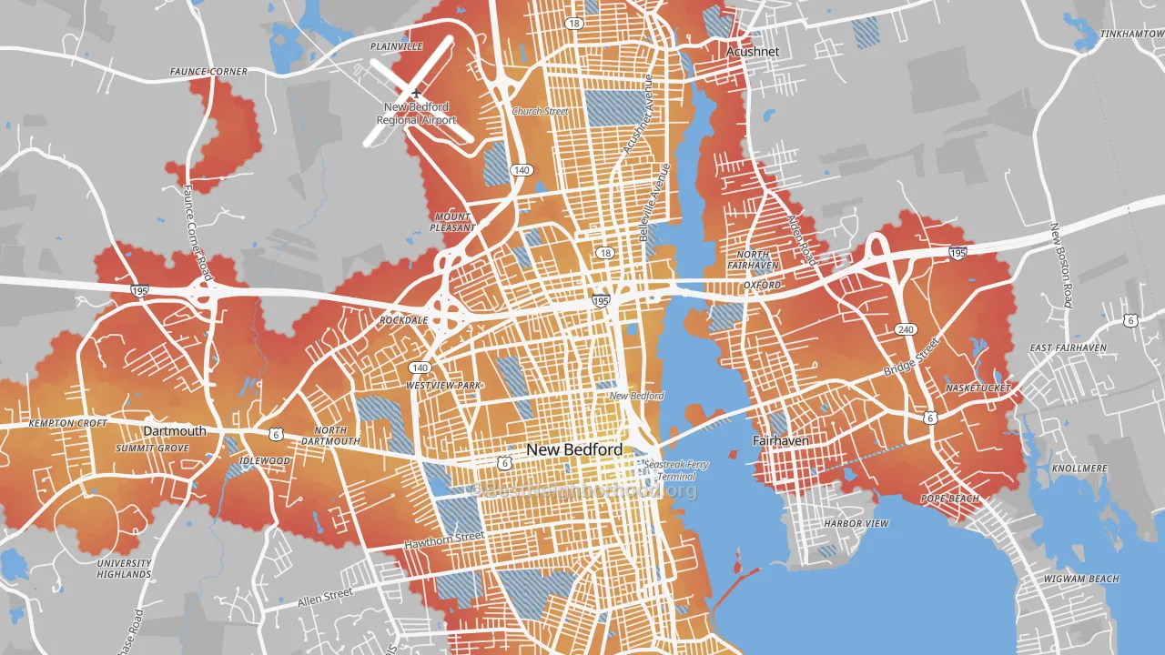 Transit Grade map of New Bedford, MA