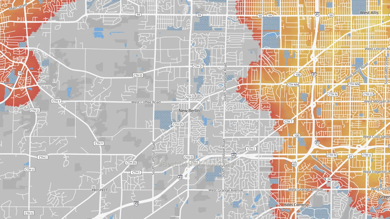 Transit Grade map of New Berlin, WI
