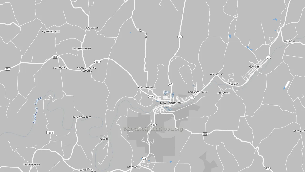 Transit Grade map of New Bethlehem, PA