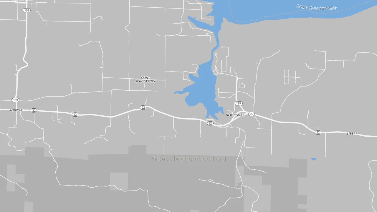 Transit Grade map of New Blaine, AR