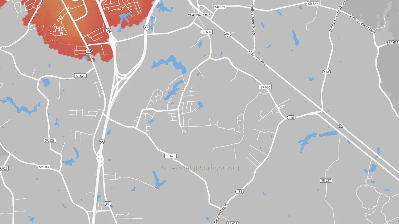 Transit Grade map of New Bohemia, VA