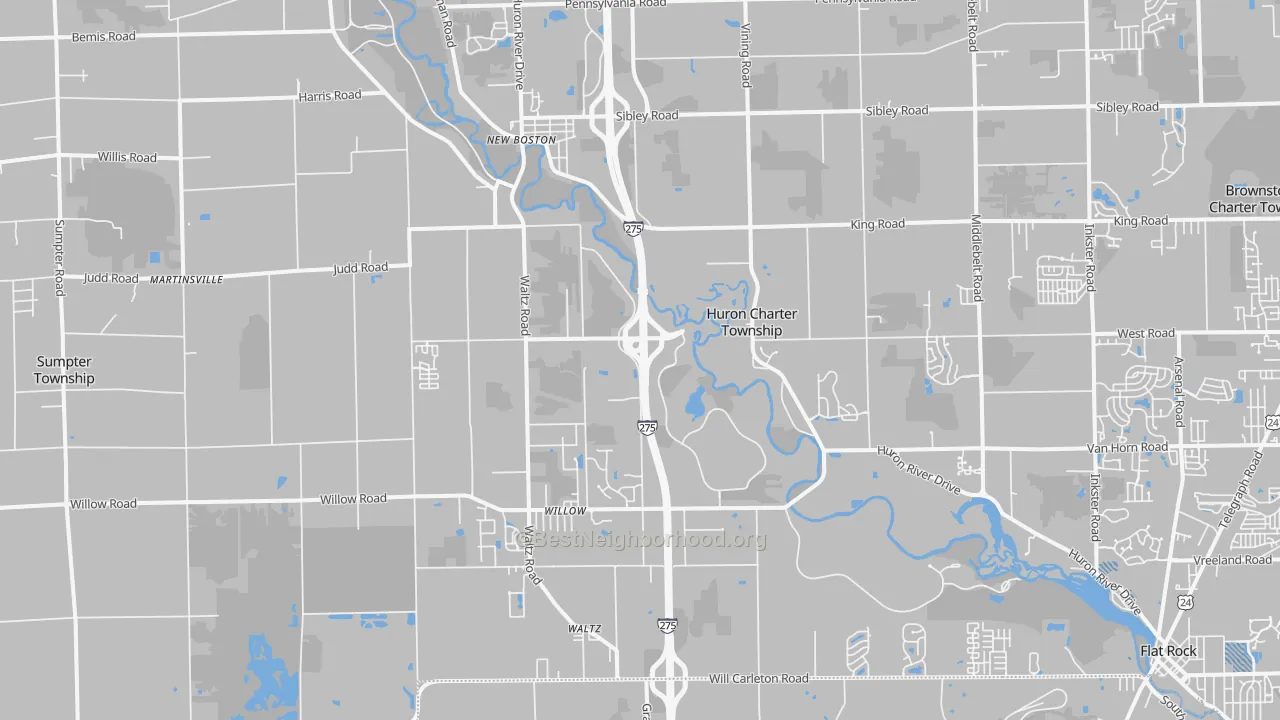 Transit Grade map of New Boston, MI