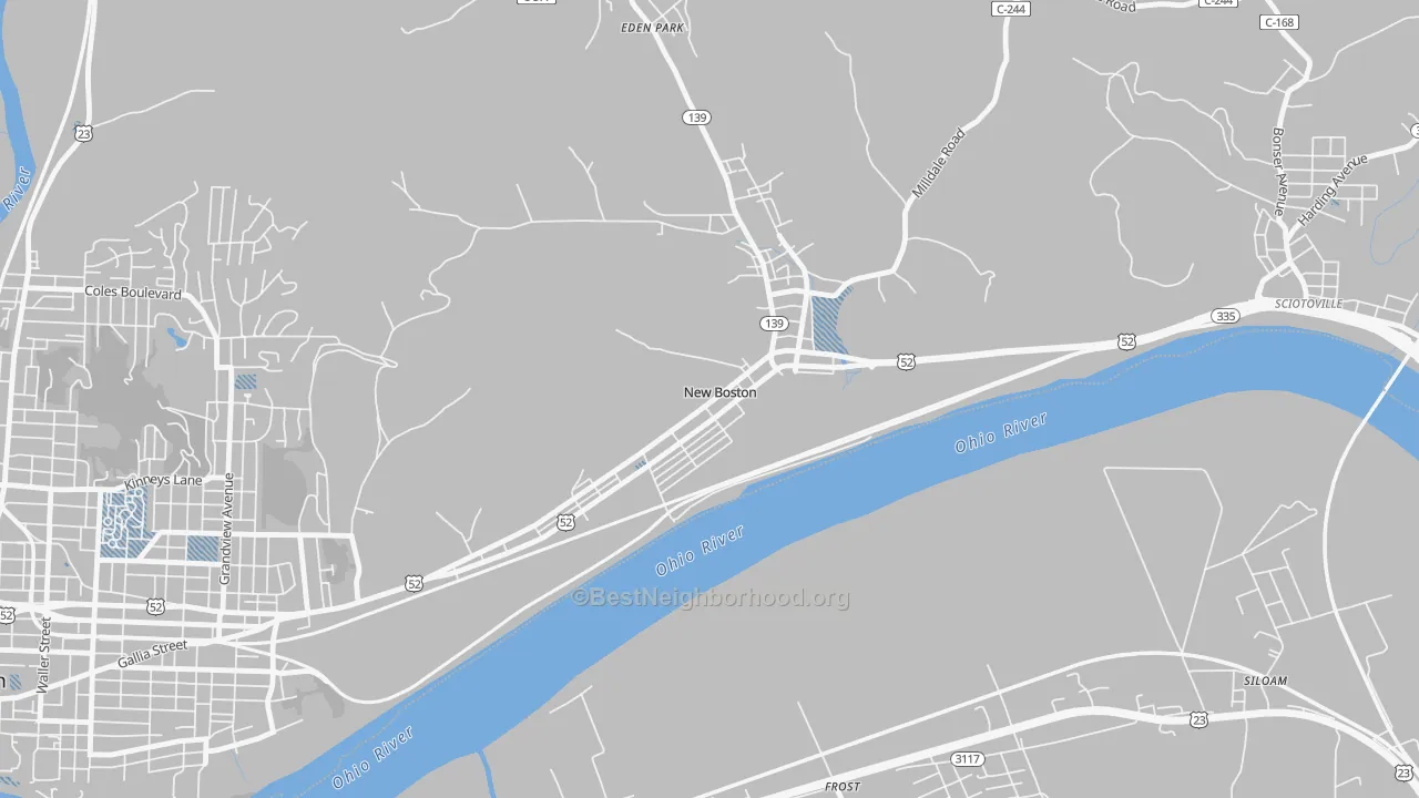 Transit Grade map of New Boston, OH