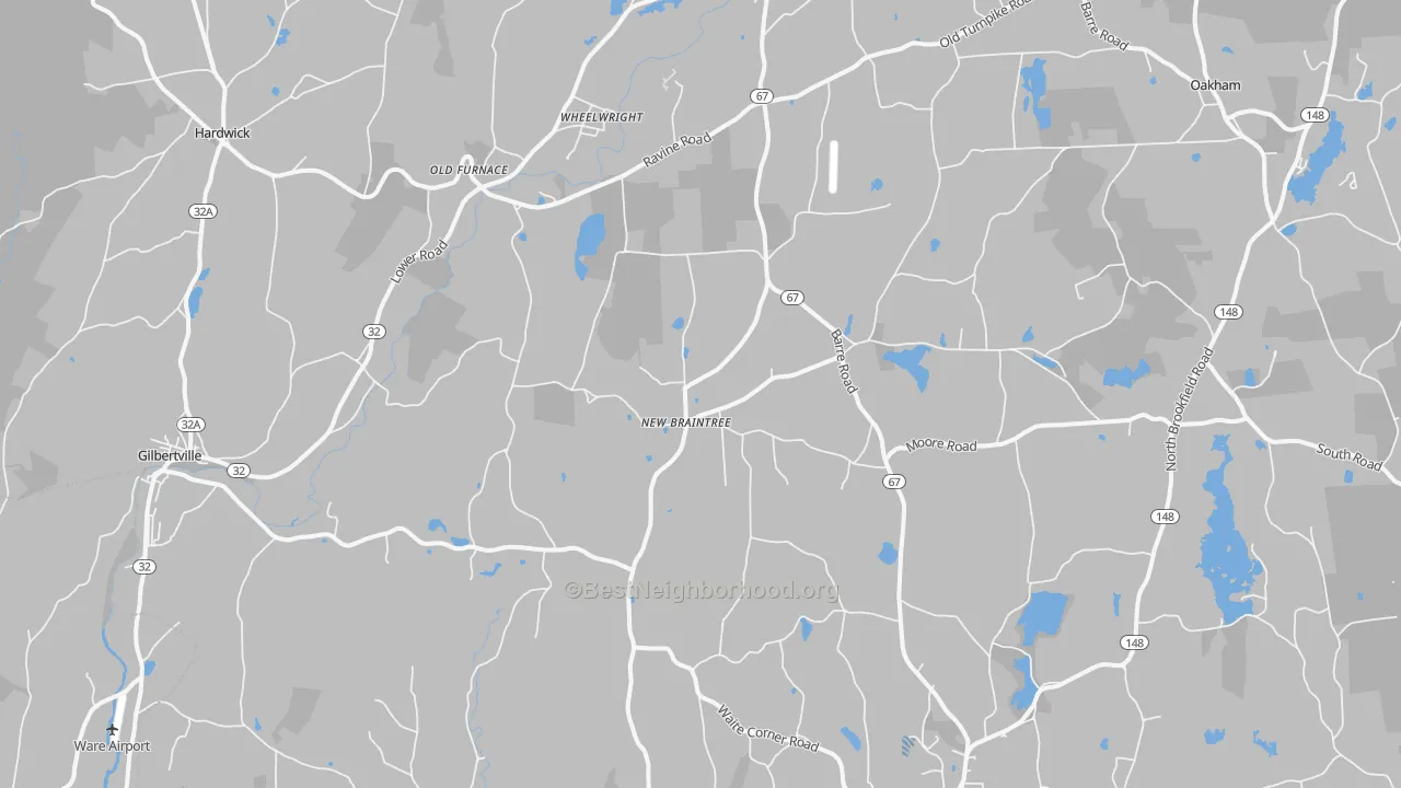 Transit Grade map of New Braintree, MA