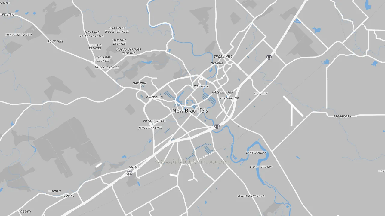 Transit Grade map of New Braunfels, TX