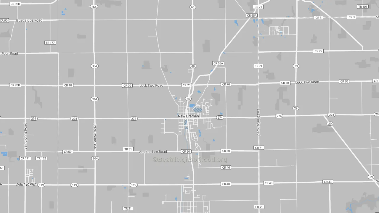 Transit Grade map of New Bremen, OH
