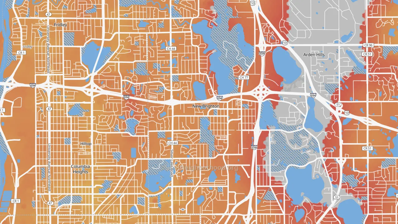 Transit Grade map of New Brighton, MN