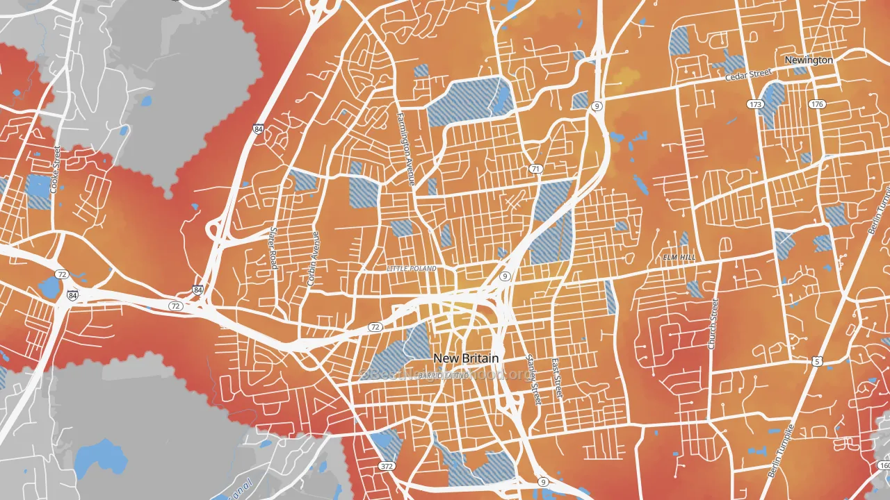 Transit Grade map of New Britain, CT