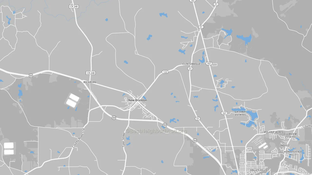 Transit Grade map of New Brockton, AL
