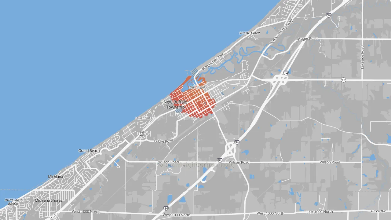Transit Grade map of New Buffalo, MI