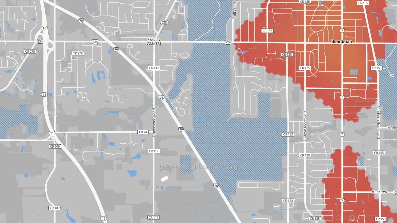Transit Grade map of New Buffalo, OH