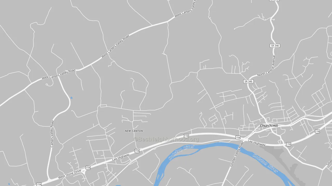 Transit Grade map of New Canton, TN