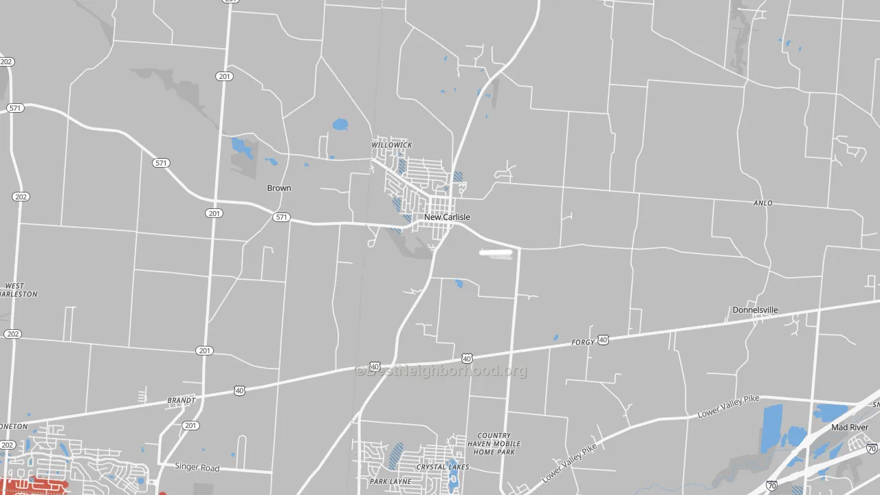 Transit Grade map of New Carlisle, OH