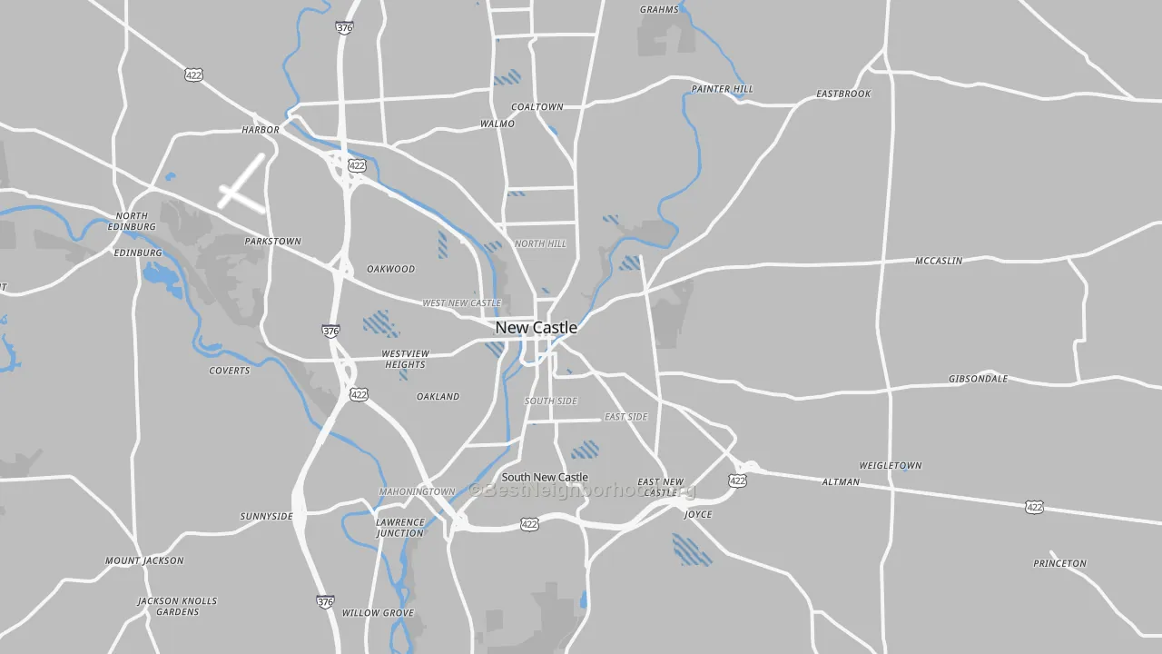 Transit Grade map of New Castle, PA