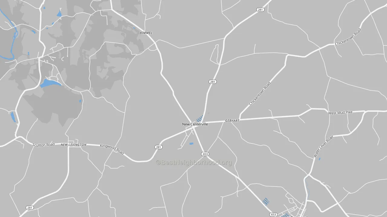 Transit Grade map of New Centerville, PA