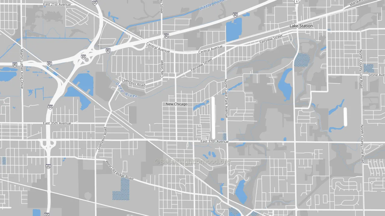 Transit Grade map of New Chicago, IN