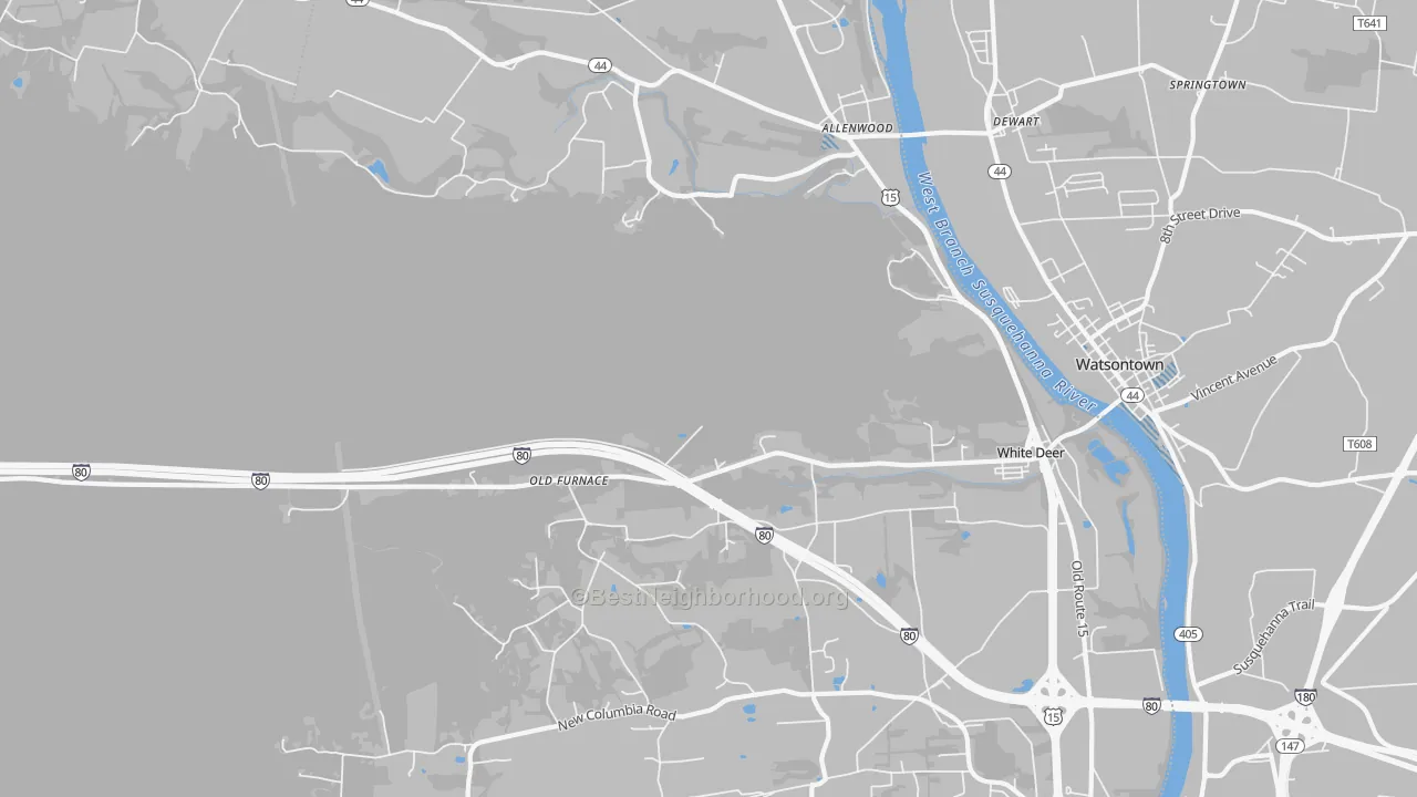 Transit Grade map of New Columbia, PA