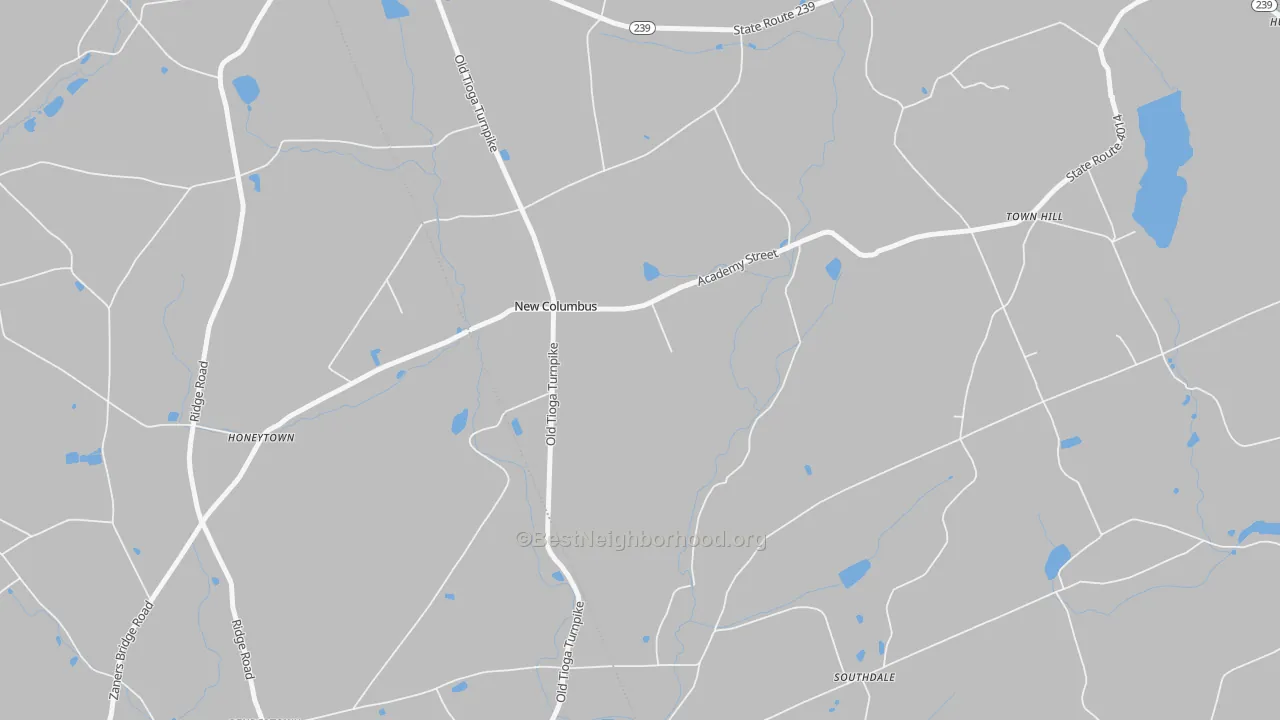 Transit Grade map of New Columbus, PA