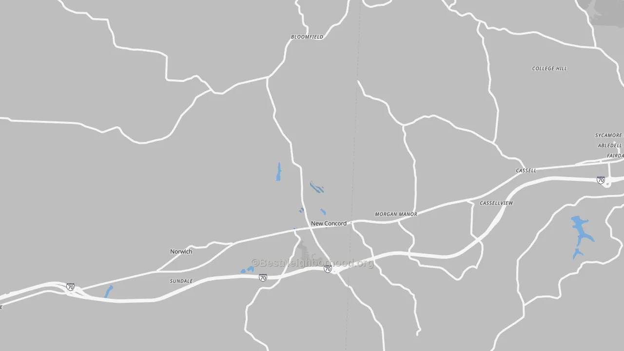 Transit Grade map of New Concord, OH